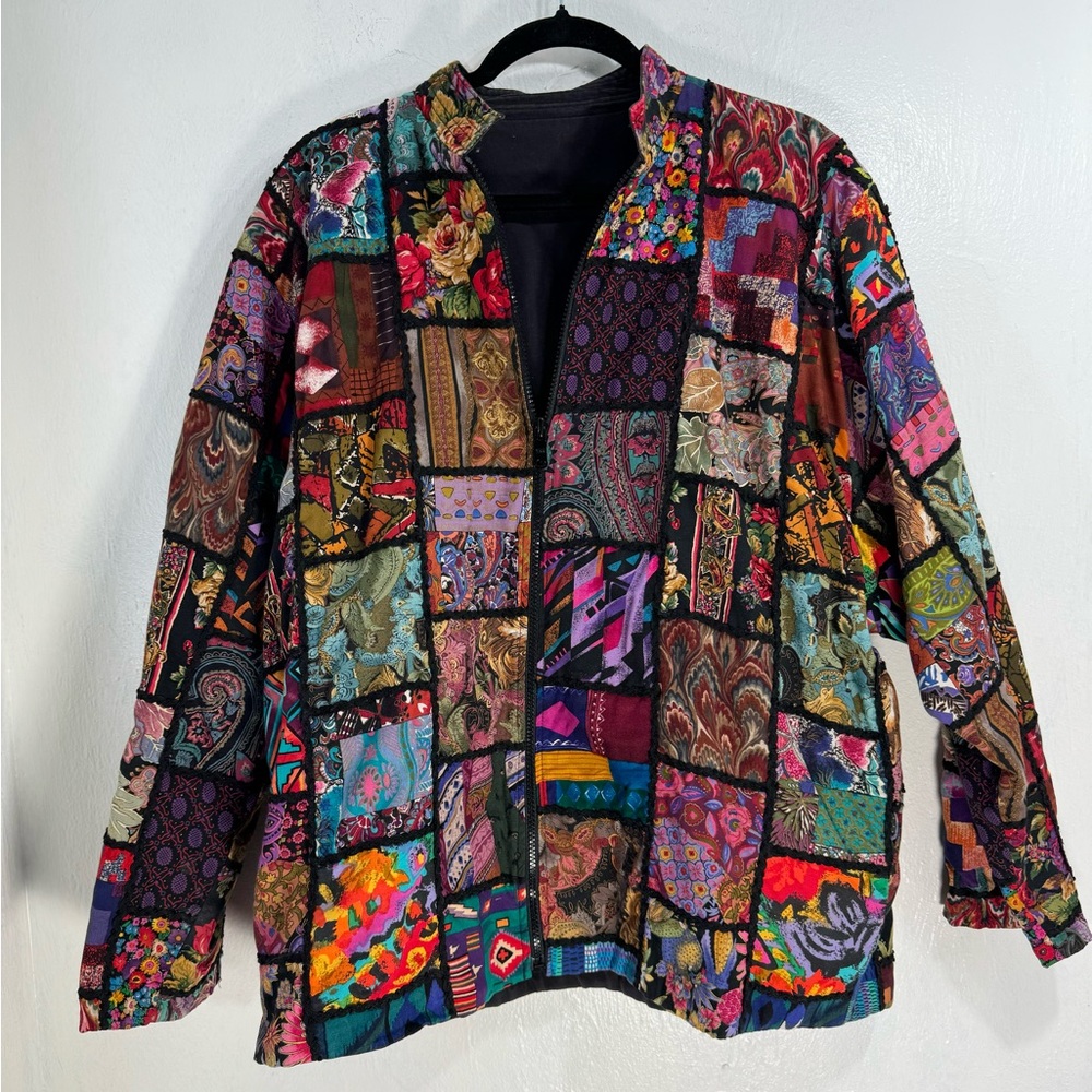 Vtg Patchwork Purple Marguerite Rubel San Francis… - image 1